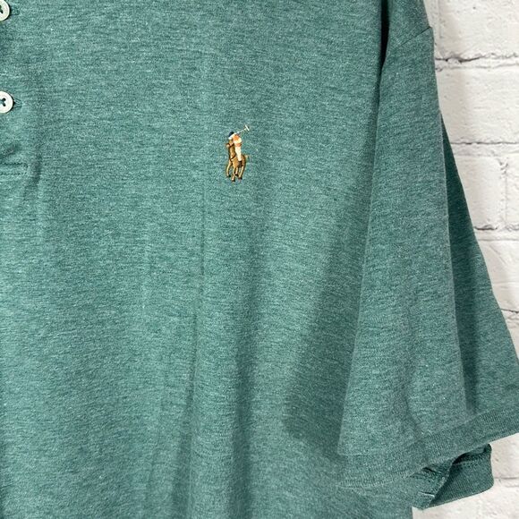 Polo Ralph Lauren XL Flesh Color Pony Golf Polo Shirt Men's Green - Picture 2 of 7